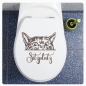 Preview: Katze Tigerkatze Sitzplatz WC Deckel Aufkleber Badezimmer BAD TDA065